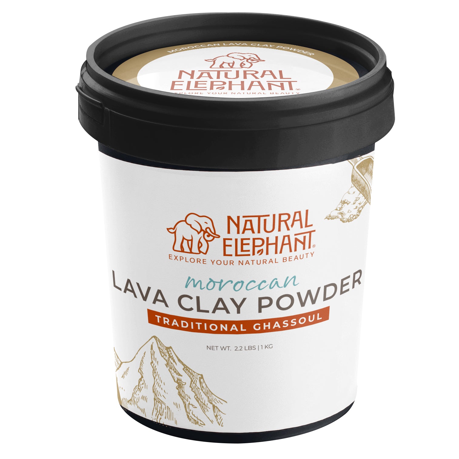 Natural Elephant Ghassoul Moroccan Lava Clay Powder