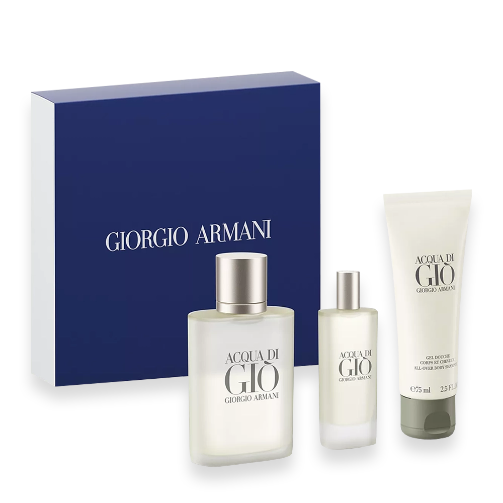 Armani Acqua Di Gio 3.4 oz. 3pc Gift Set – Face and Body Shoppe