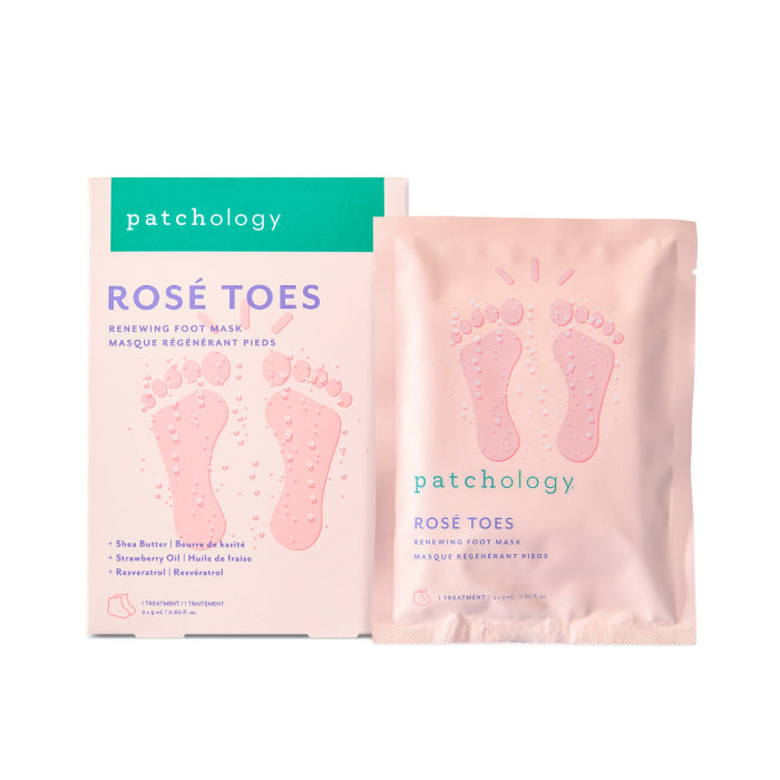 Patchology Rosé Toes Renewing & Protecting Foot Mask (1 Pair)