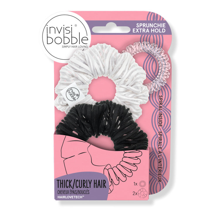 Invisibobble SPRUNCHIE EXTRA HOLD DUO Get a Grip GREY BLACK