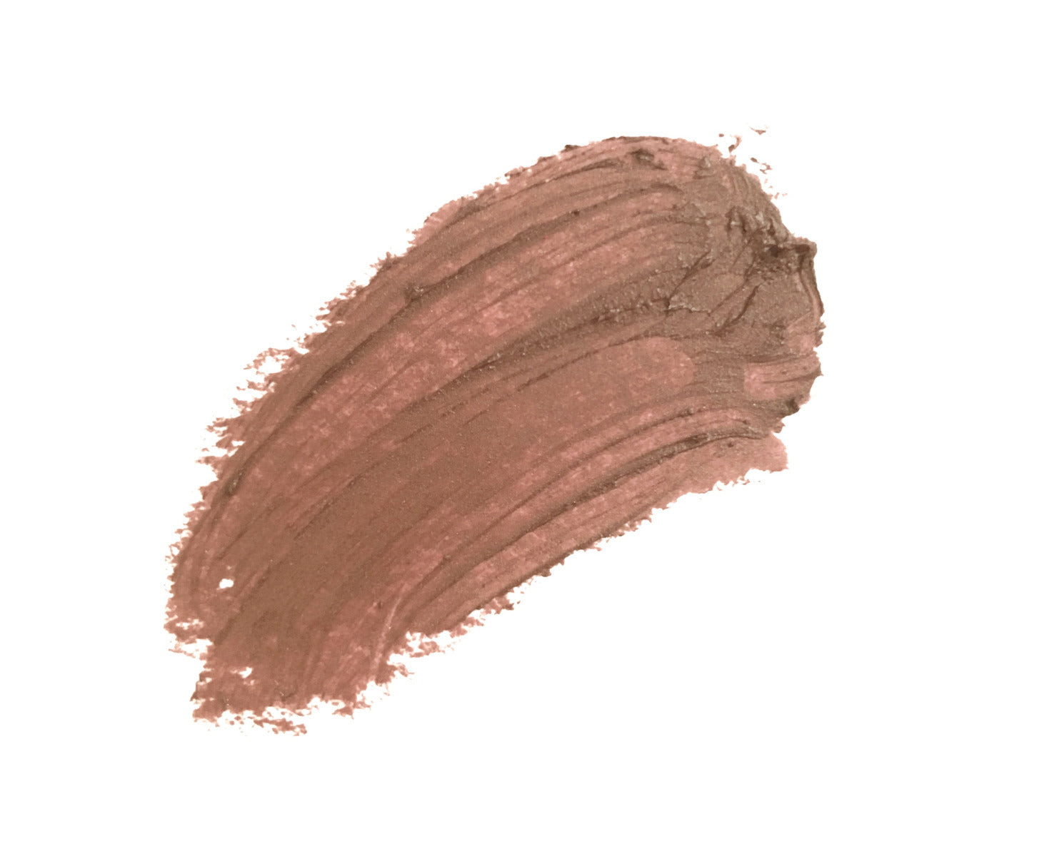 Karen Murrell natural lipstick swatch in warm nude mauve shade creamy texture on white background