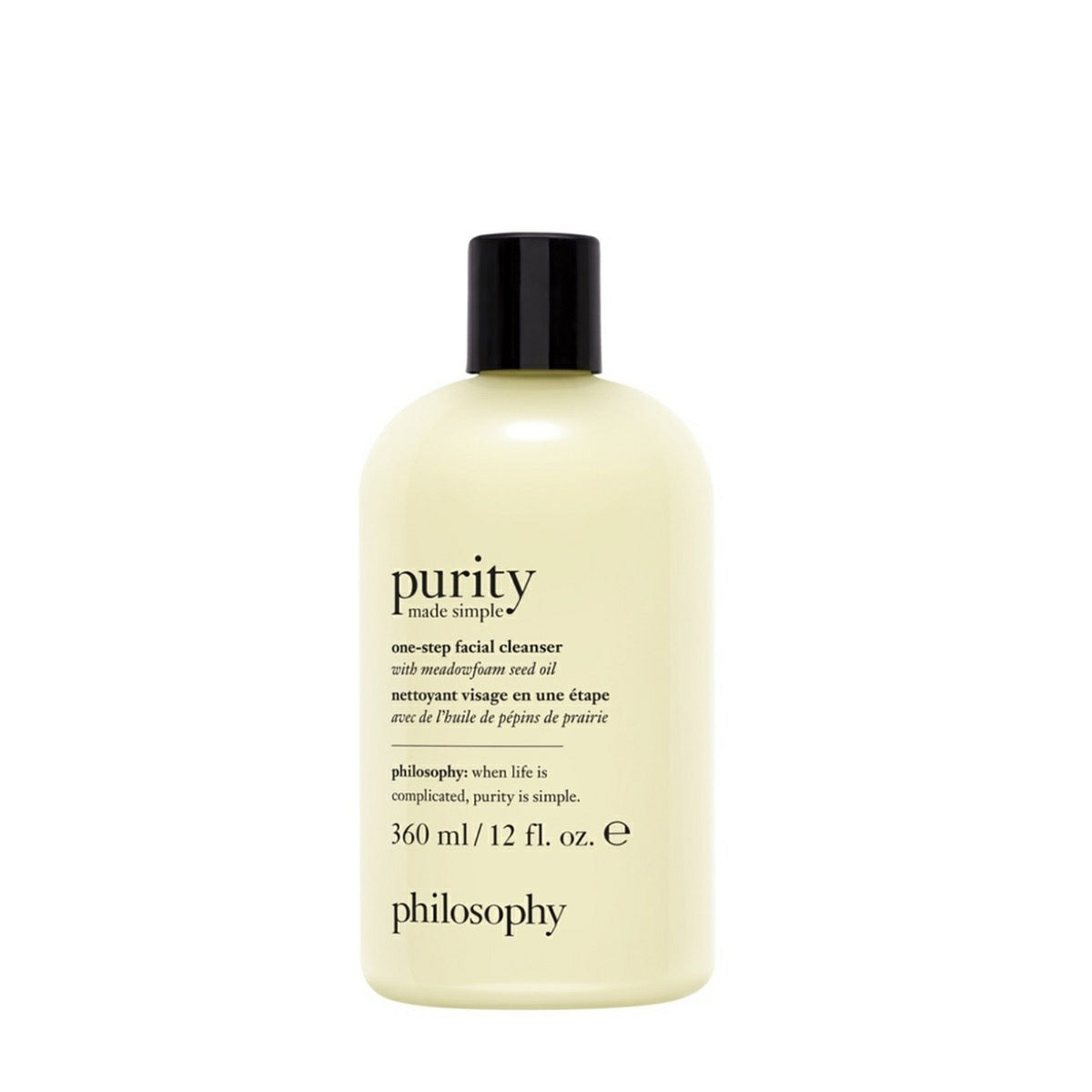 Philosophy purity facial cleanser one-step facial cleanser bottle 12 fl oz with meadowfoam seed oil