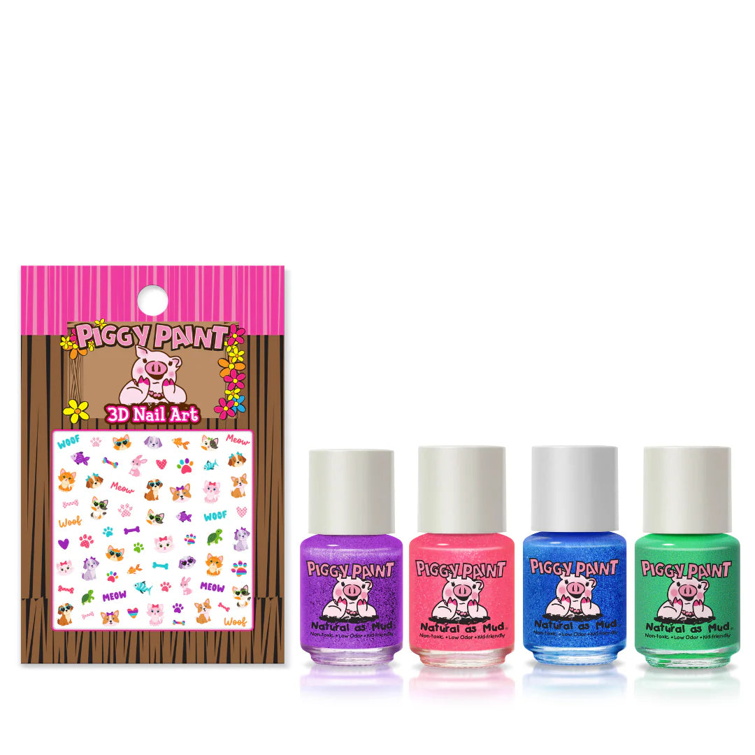 Piggy Paint PURRfect Paws Gift Set - Kids Non-toxic Nail Polish