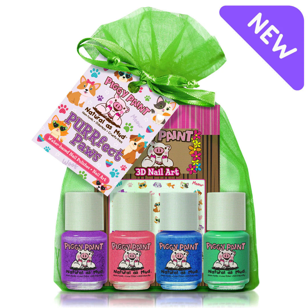Piggy Paint PURRfect Paws Gift Set - Kids Non-toxic Nail Polish