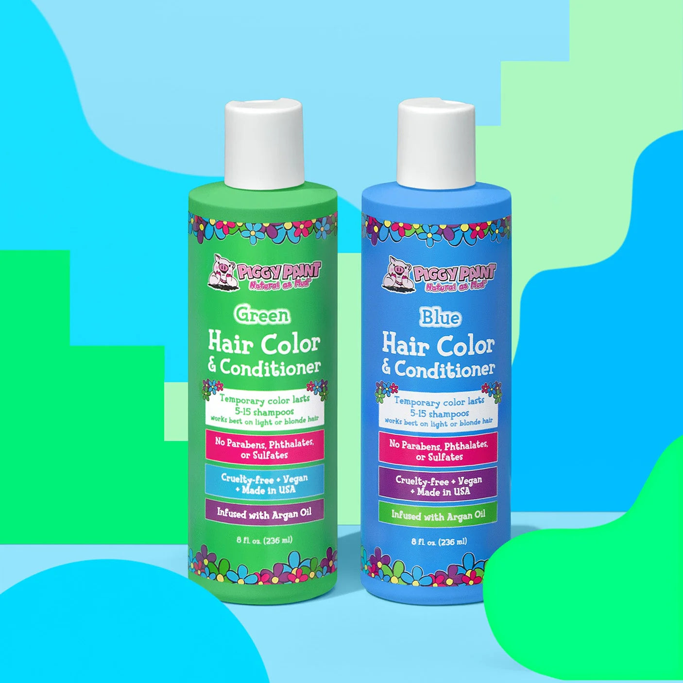 Piggy Paint Color Me Green - Green Hair Color & Conditioner, 8 oz.
