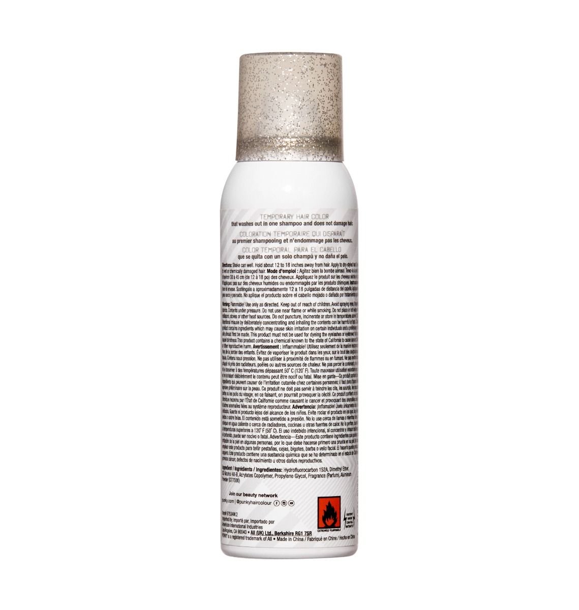 Punky Temporary Hair and Body Glitter Spray 3.5 oz | Gold & Silver