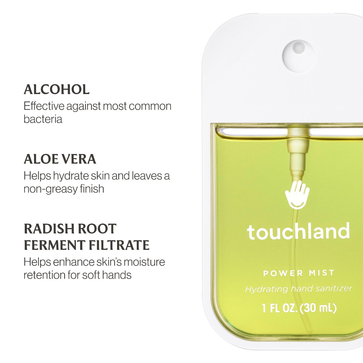 Touchland Power Mist Hydrating Hand Sanitizer 1 oz (30ml) | Multiple Scents Available
