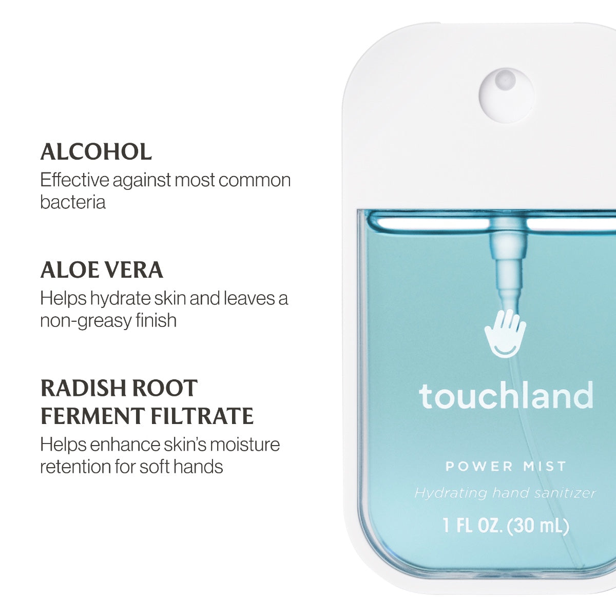 Touchland Power Mist Hydrating Hand Sanitizer 1 oz (30ml) | Multiple Scents Available