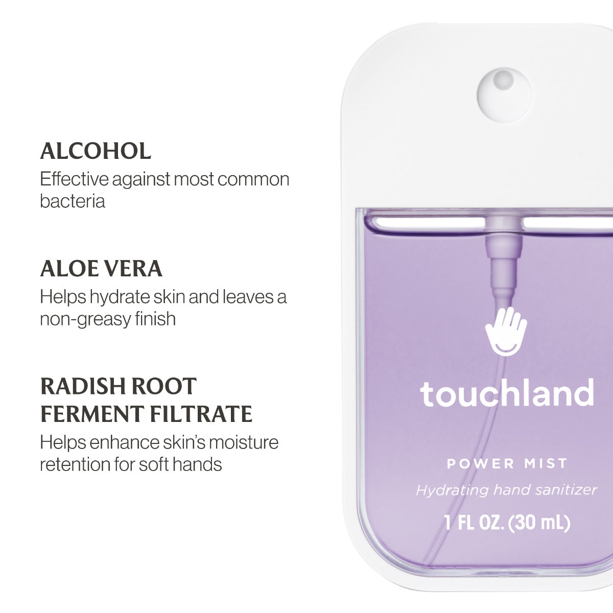 Touchland Power Mist Hydrating Hand Sanitizer 1 oz (30ml) | Multiple Scents Available