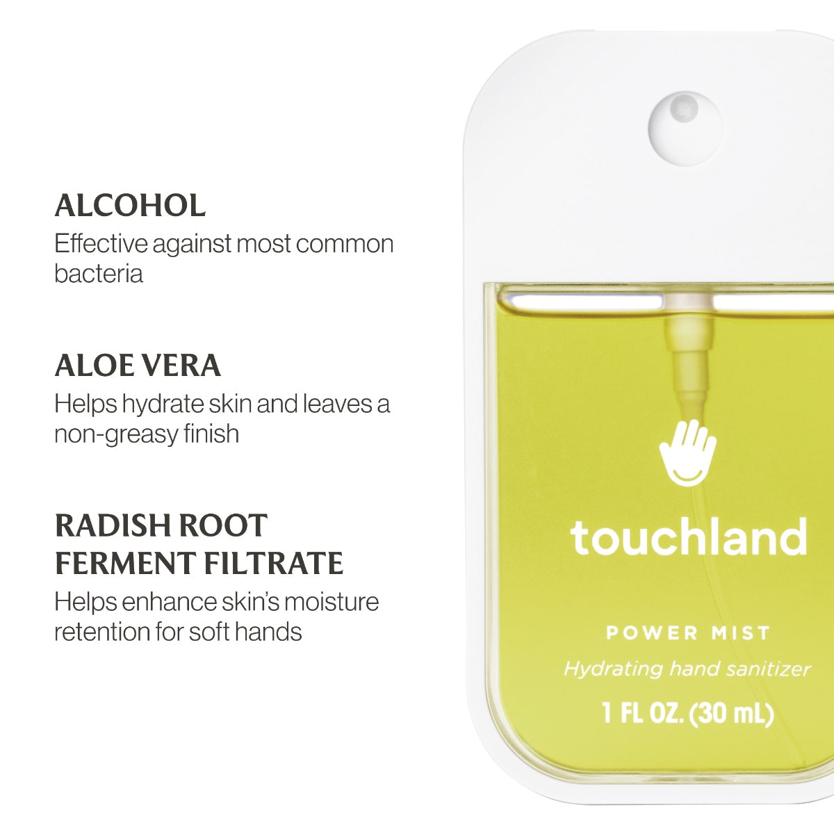 Touchland Power Mist Hydrating Hand Sanitizer 1 oz (30ml) | Multiple Scents Available
