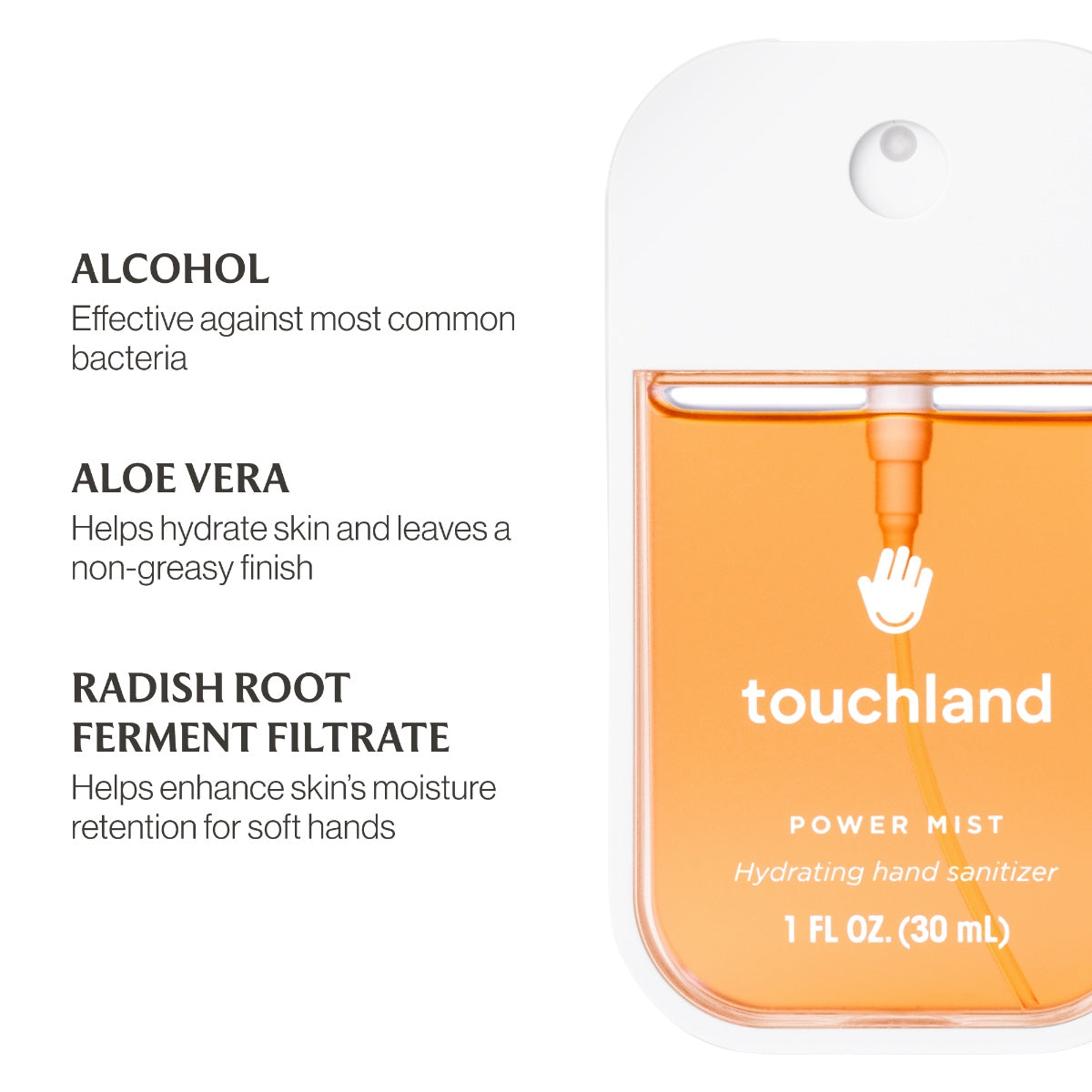 Touchland Power Mist Hydrating Hand Sanitizer 1 oz (30ml) | Multiple Scents Available
