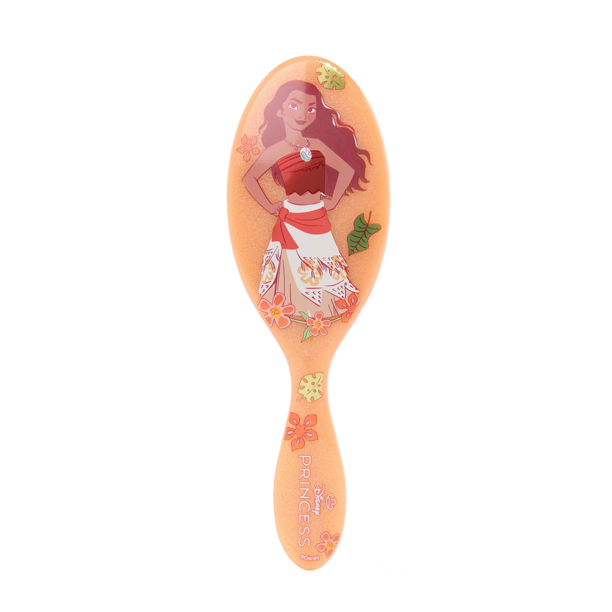 Disney Dreamy Princess hair brush featuring Moana design with floral accents for easy detangling