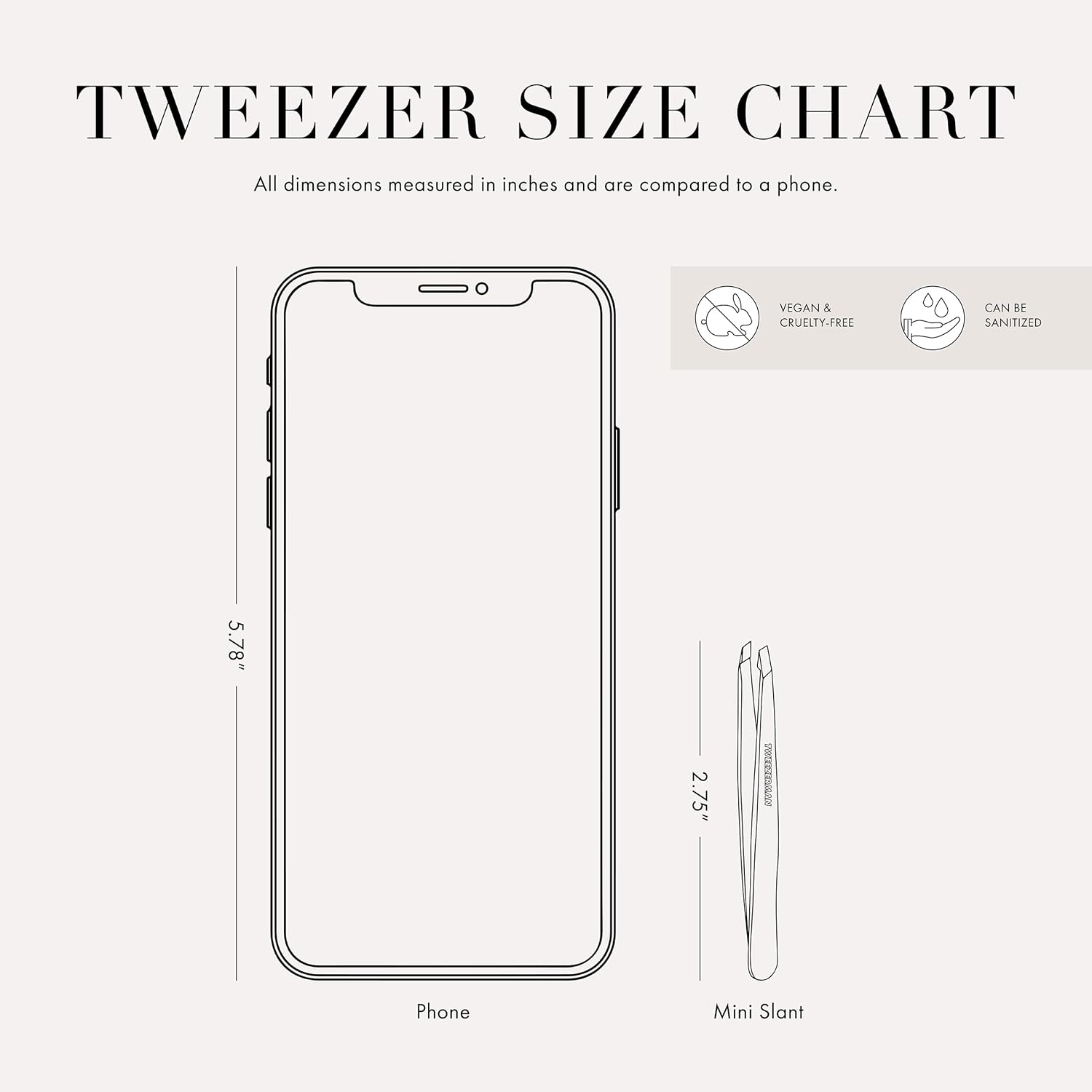 Tweezerman Rose Gold Mini Slant & Case (1254-R)