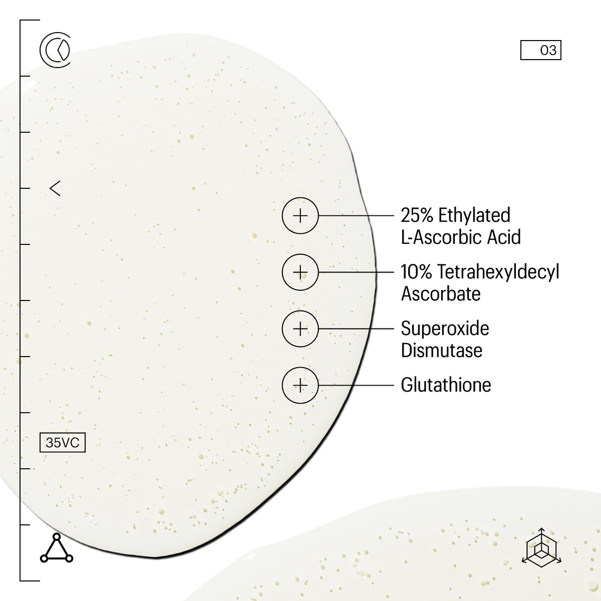 Allies of Skin ingredient diagram for 35% vitamin C serum for face showing key antioxidants