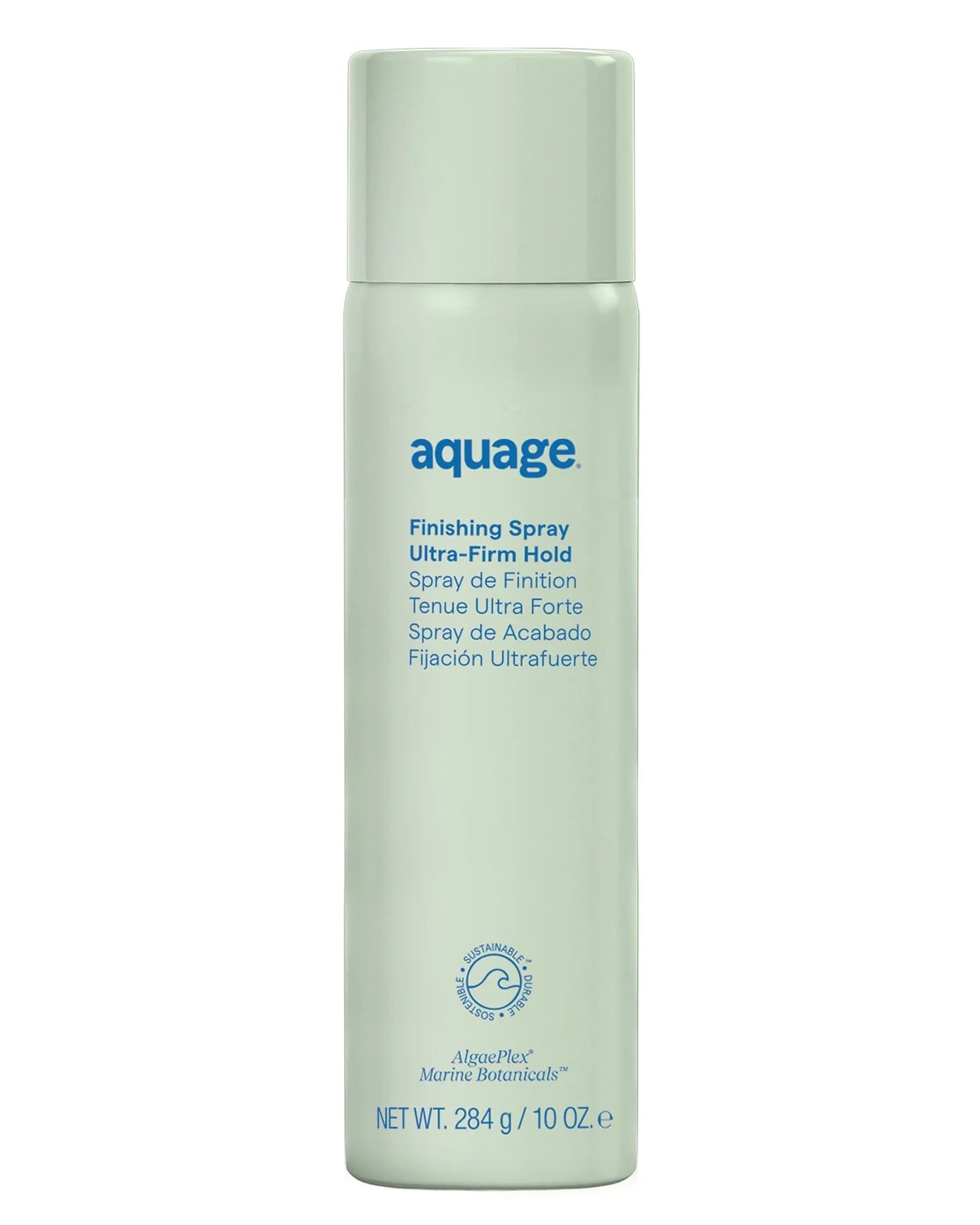 Aquage finishing spray Ultra-Firm Hold in a white 10 oz bottle for strong hair hold and styling