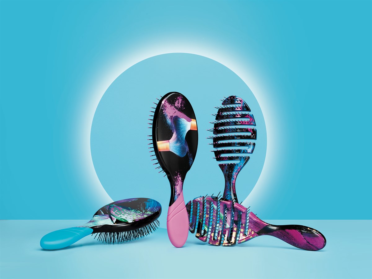 Bold Beauty Detangler Brush collection from Wet Brush with colorful designs for effortless hair styling