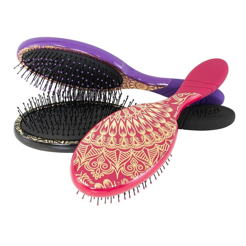 Wet Brush Heavenly Henna hair brush with colorful henna-inspired design and flexible bristles for gentle detangling
