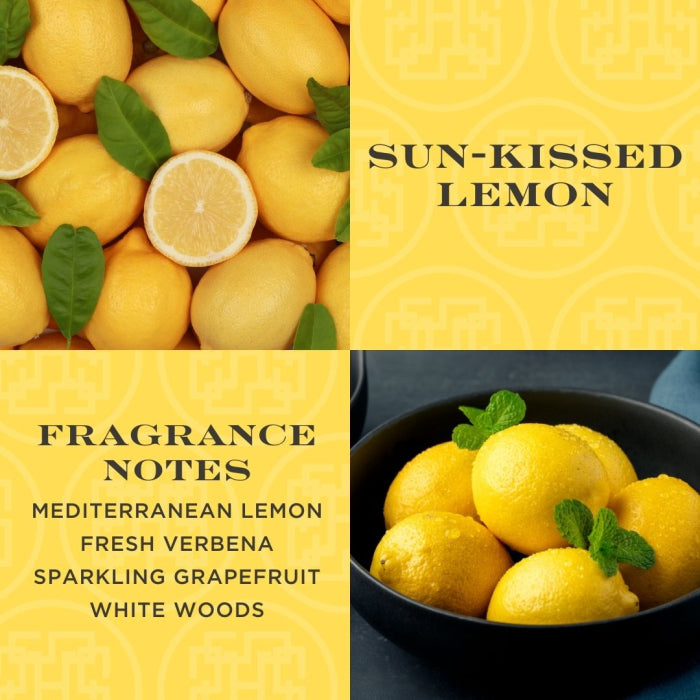 Lemon gel hand soap featuring sun-kissed lemon fragrance with Mediterranean lemon and fresh verbena notes