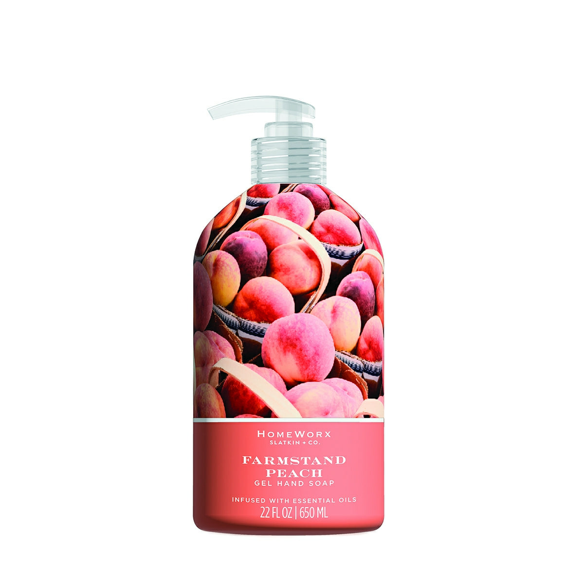 HomeWorx by Slatkin and Co. Farmstand Peach 22 oz gel hand soap with peach scented hand soap fragrance