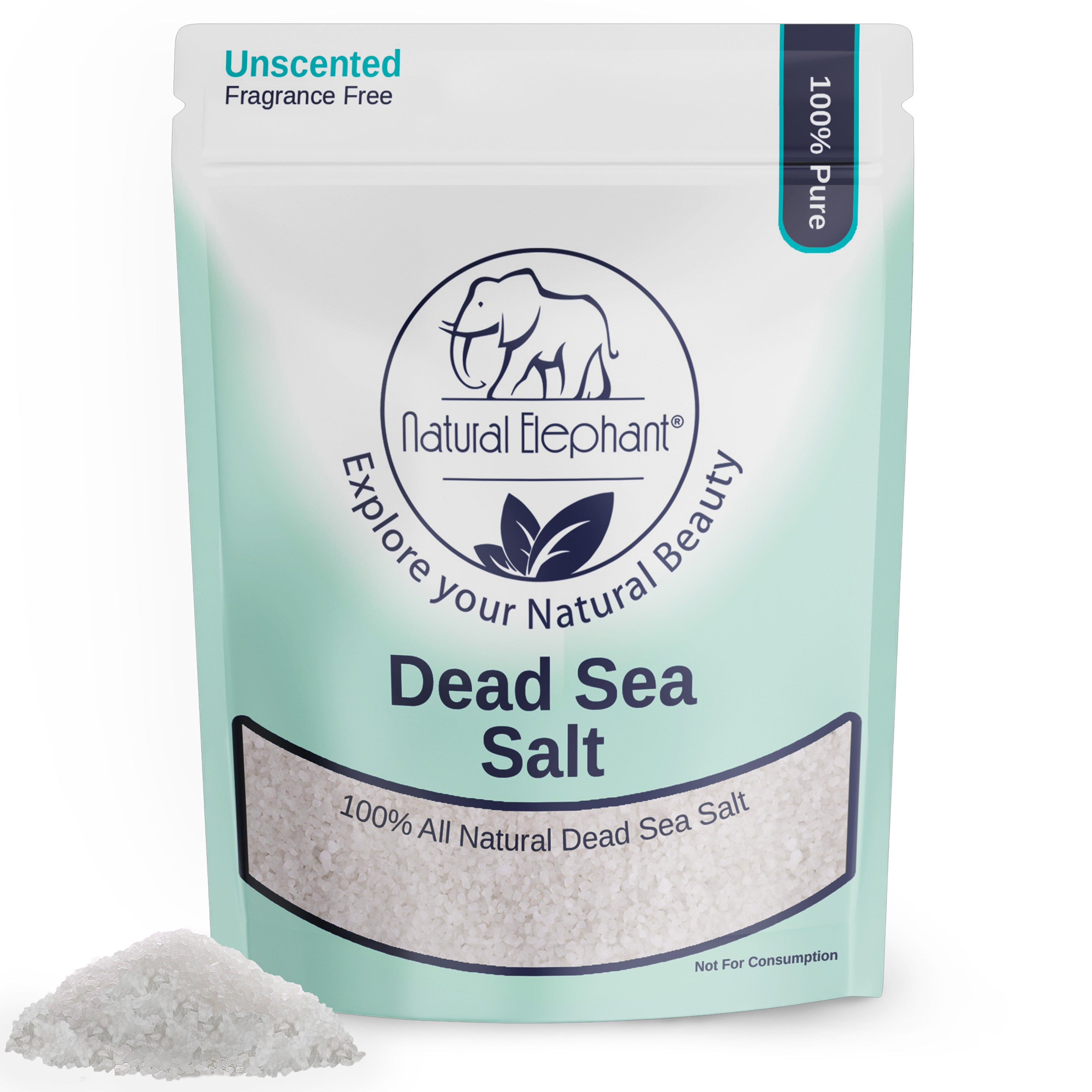 Natural Elephant Coarse Dead Sea Salt for Body in Unscented 100% Pure Packaging