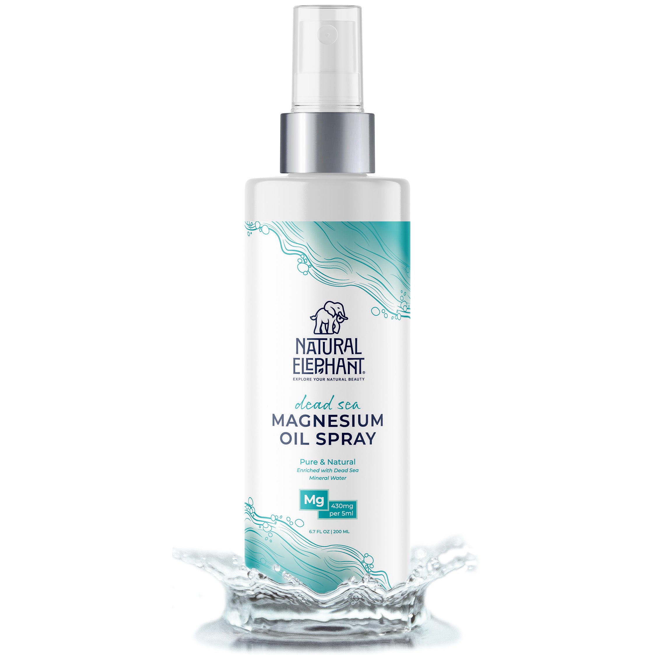 Natural Elephant Dead Sea magnesium oil spray bottle highlighting Dead Sea magnesium oil benefits