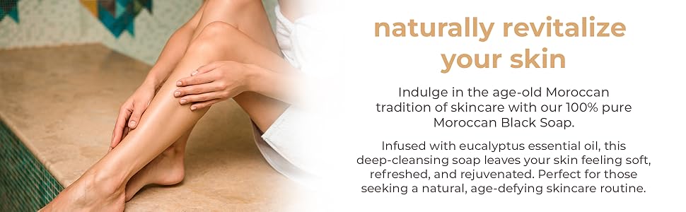 Natural Elephant Moroccan black soap travel size, infused with eucalyptus for cleansing and revitalizing skin