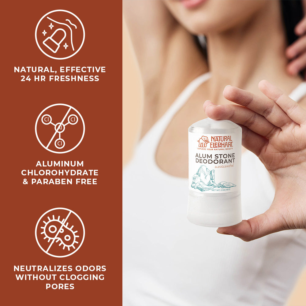 Natural Elephant natural mineral deodorant stick with 24 hour freshness and aluminum free formula