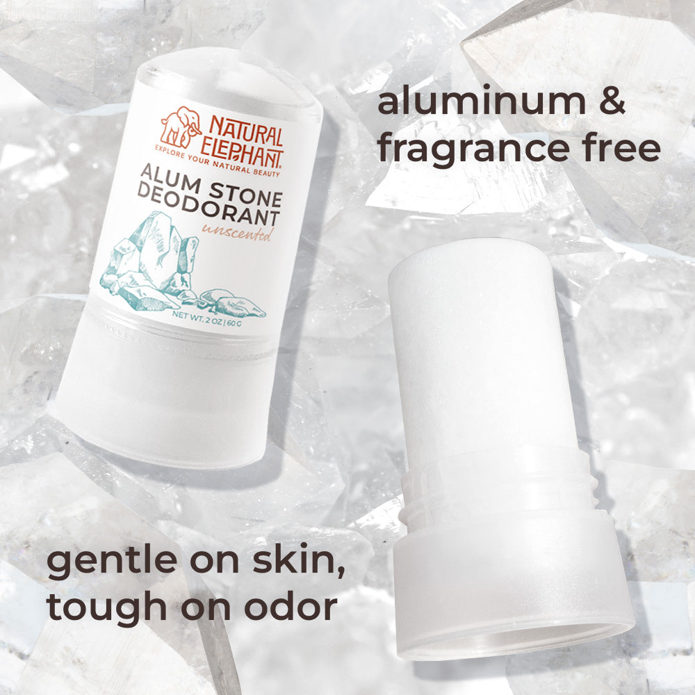 Natural Elephant natural mineral deodorant alum stone stick gentle on skin tough on odor