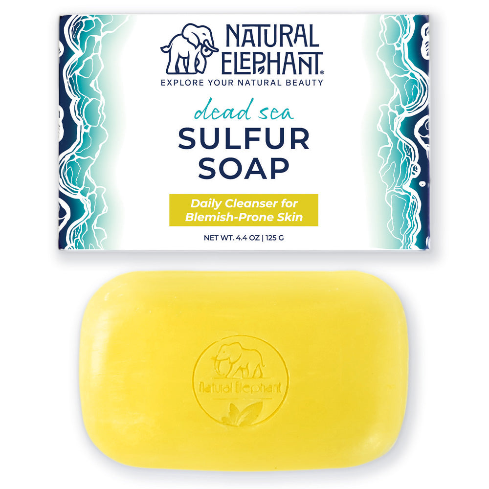 Natural Elephant Dead Sea Sulfur Soap bar, a natural sulfur soap for acne, ideal for daily cleansing