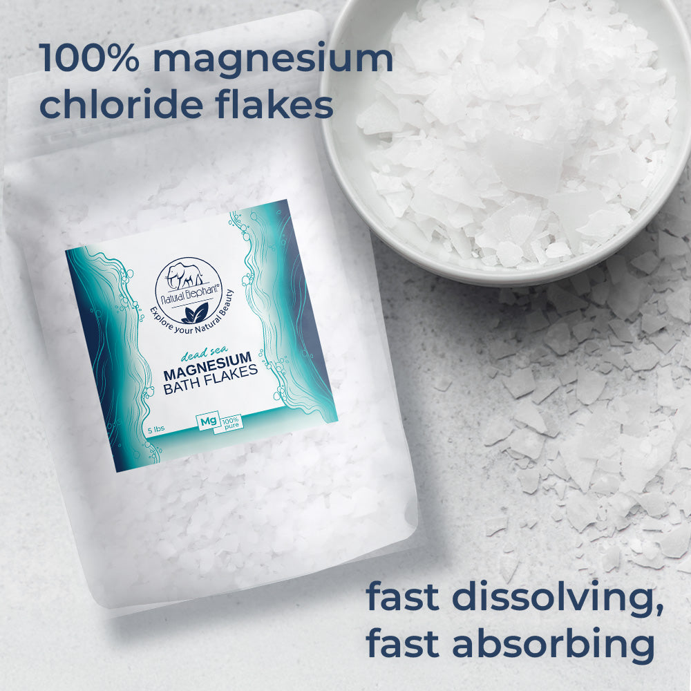 Natural Elephant natural magnesium bath soak magnesium chloride flakes fast dissolving and absorbing