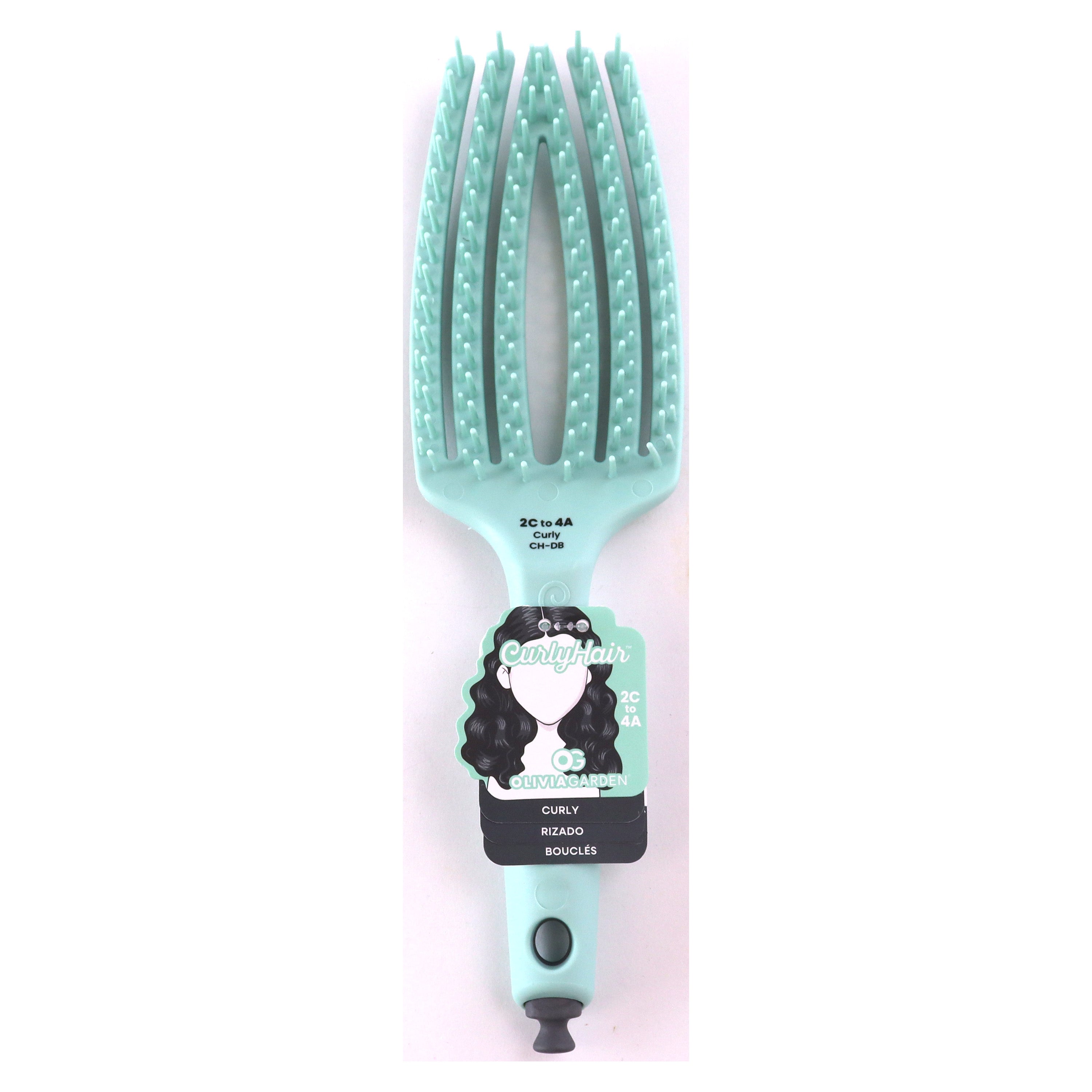 Olivia Garden CurlyHair brush in mint green designed for curly hair types 2C to 4A