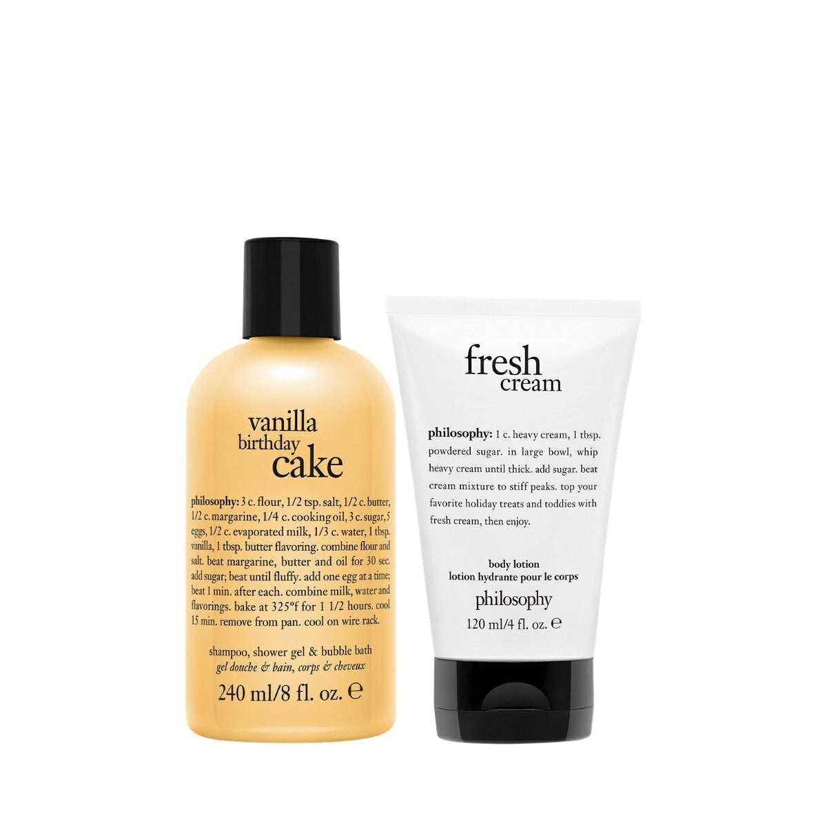 Philosophy vanilla birthday cake shampoo and fresh cream body lotion birthday gift set for her