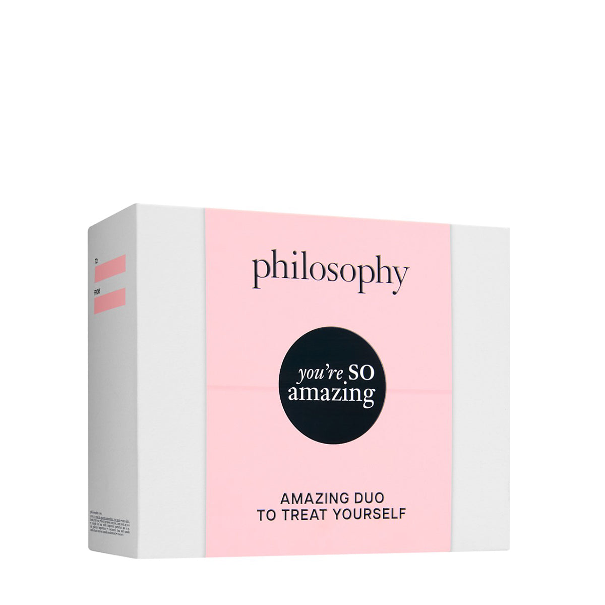 Philosophy You're So Amazing gift set pink and white fragrance box labeled Amazing Duo to treat yourself