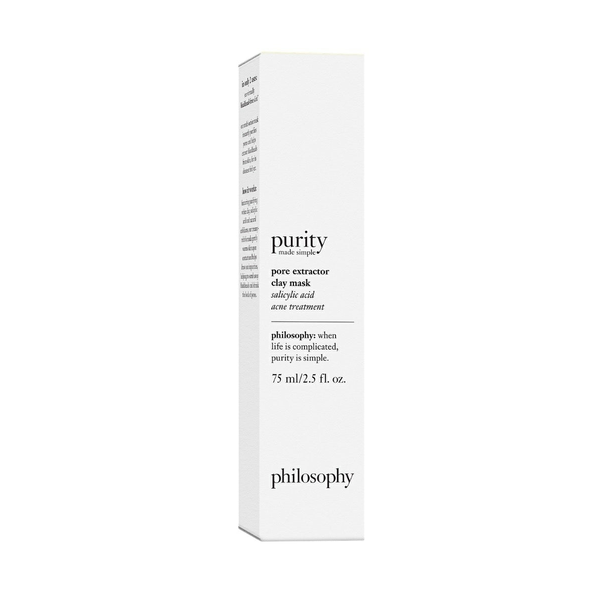 Philosophy Purity pore extractor clay mask acne treatment in white 75 ml box