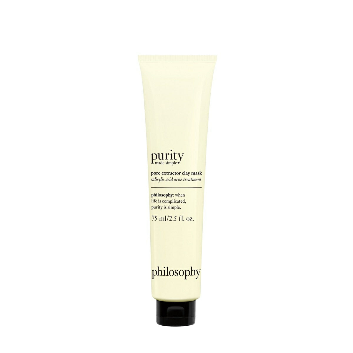 Philosophy purity pore extractor clay mask tube with salicylic acid acne treatment 75 ml