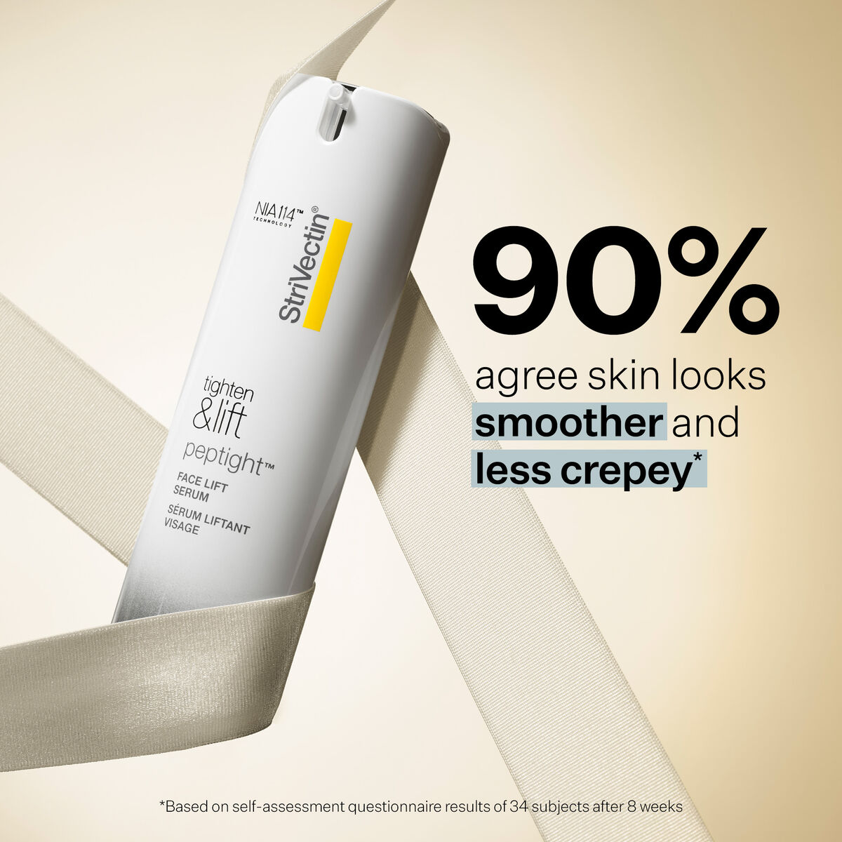 StriVectin Peptight Tightening Serum in sleek packaging promoting smoother skin after use