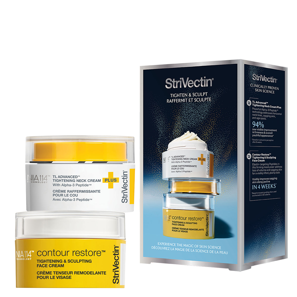 StriVectin Tighten and Sculpt Skincare Set with Contour Restore and Advanced Peptide Cream