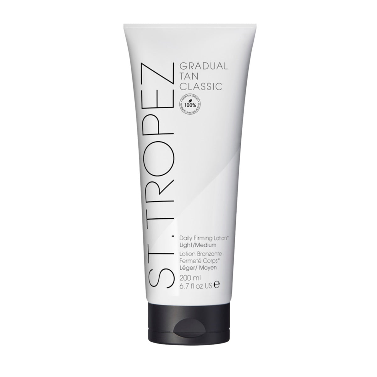 St Tropez gradual tan classic light medium tan lotion in white tube with black cap 200ml