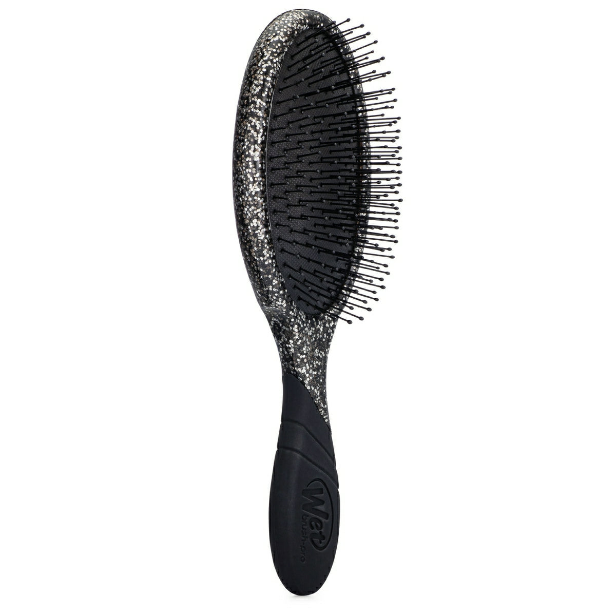 Wet Brush Crushed Jewels Detangler with black and silver glitter handle for gentle hair detangling