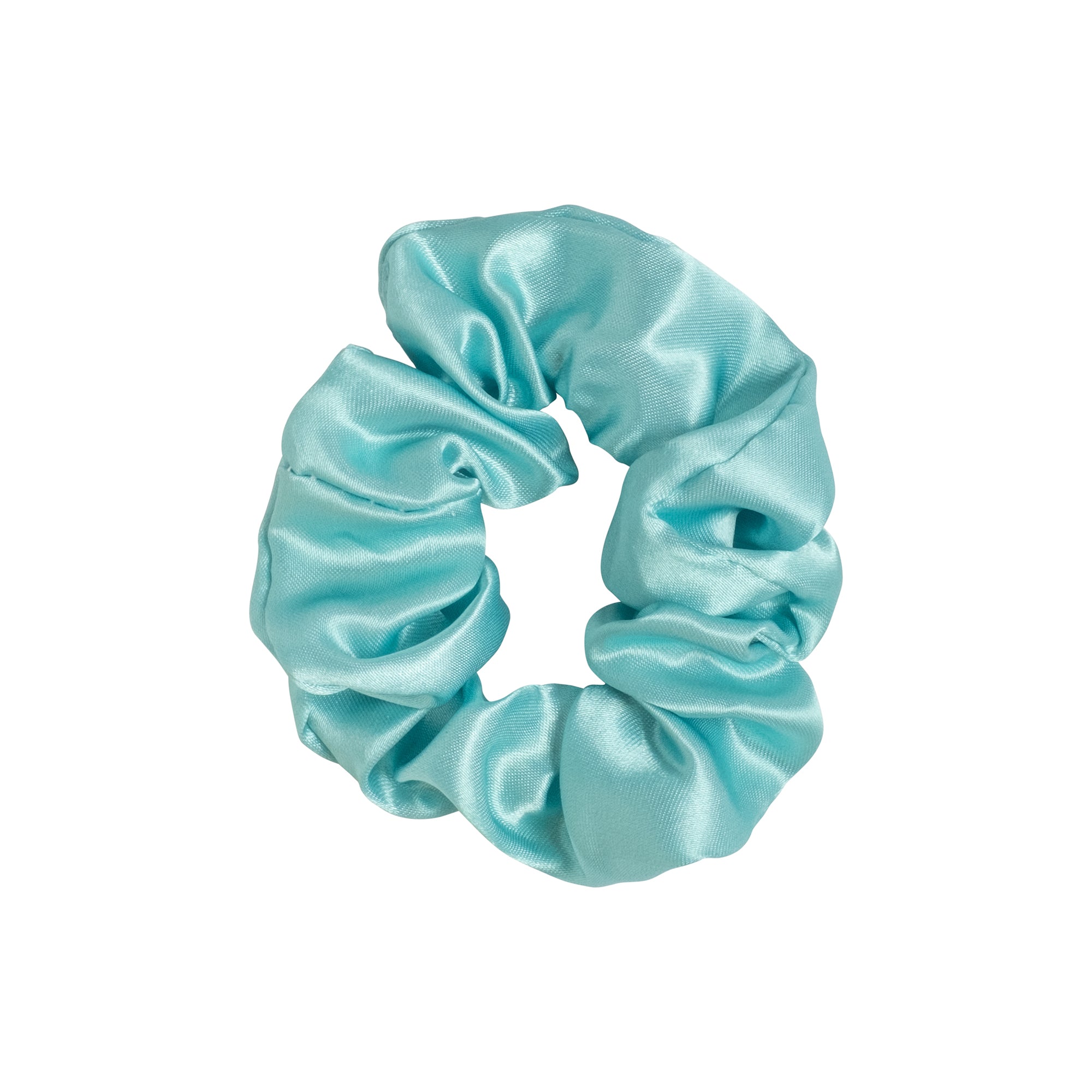 Aqua satin scrunchie from Wet Brush detangle and style kit for effortless hair styling