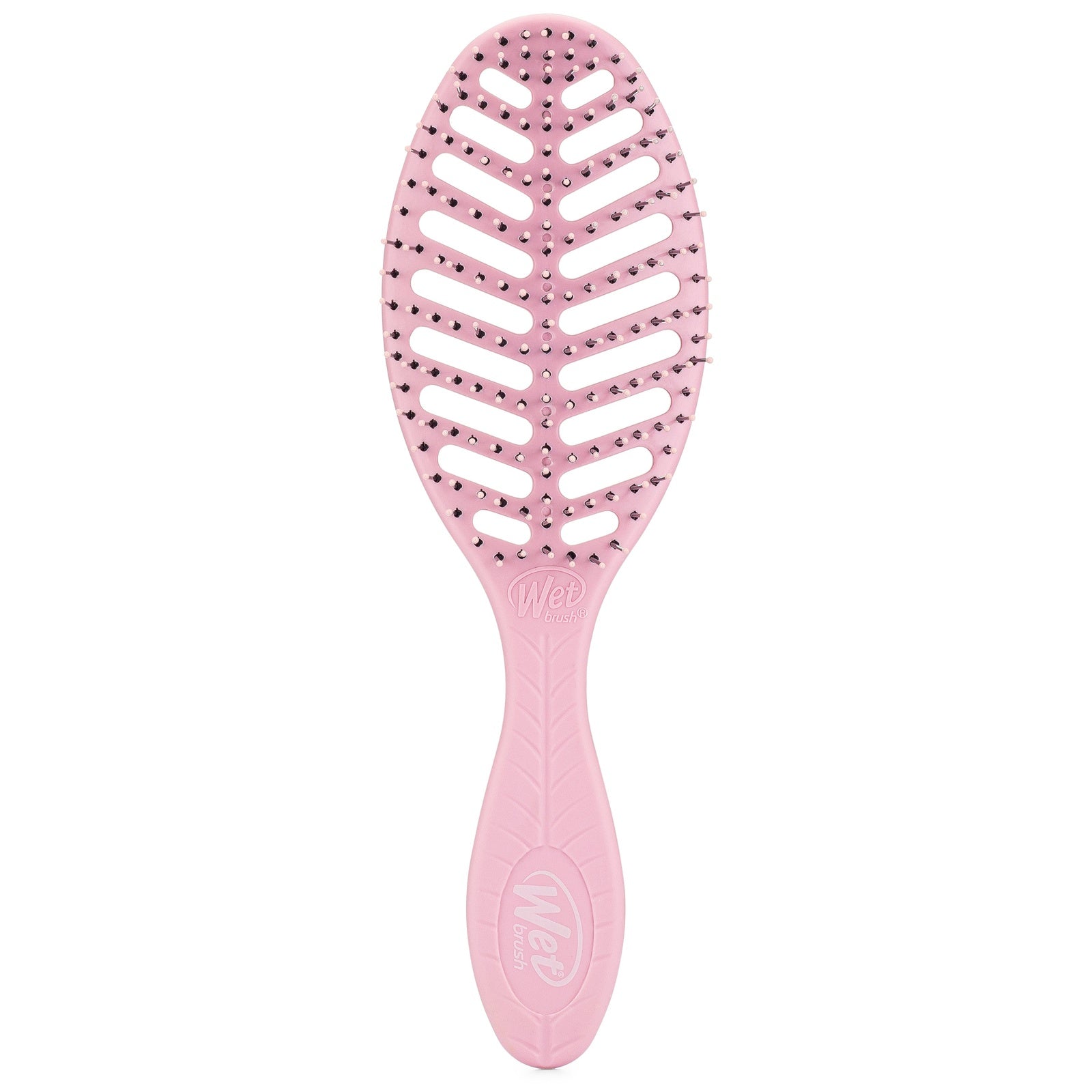 Wet Brush eco-friendly detangler in pink with flexible vented design for gentle hair care