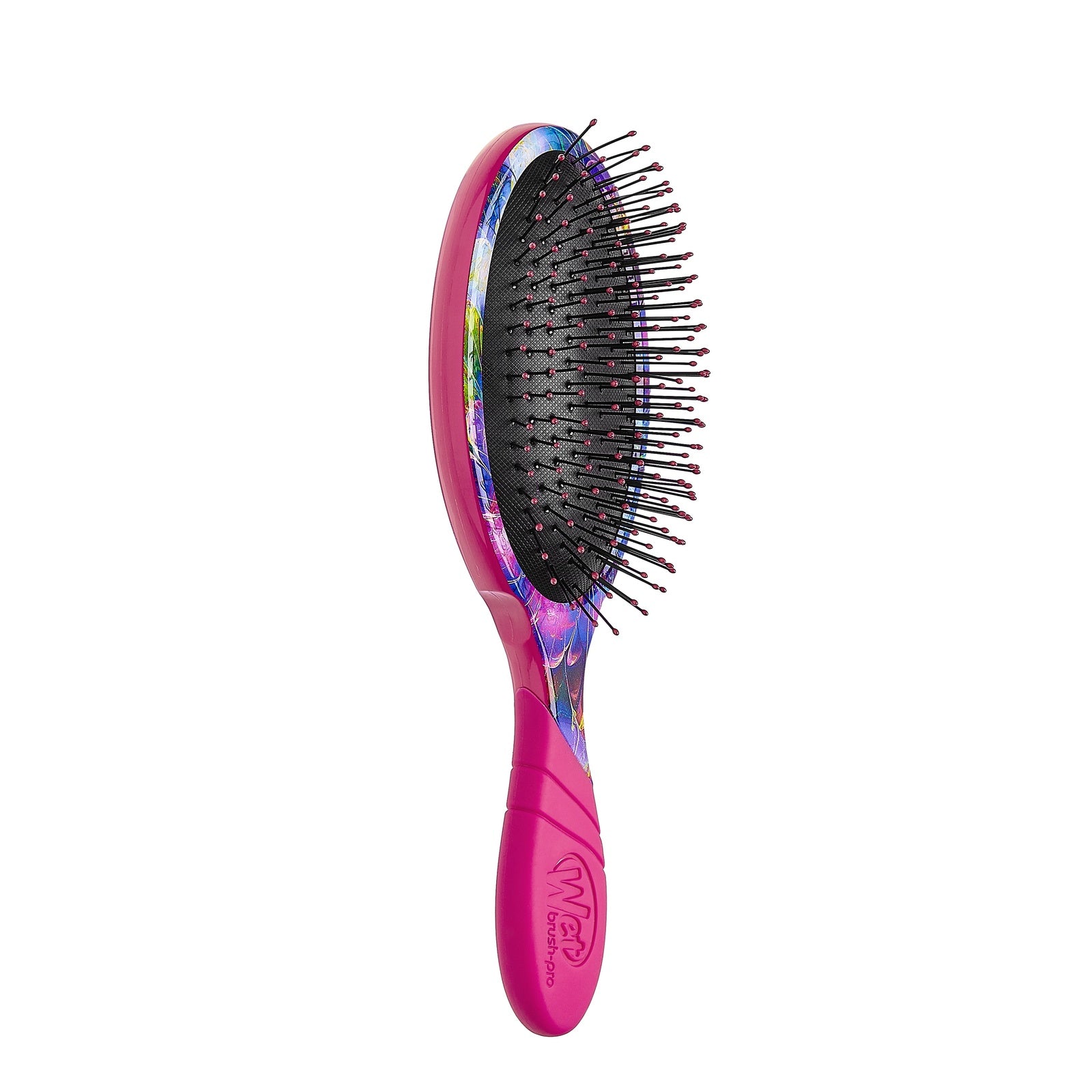 Wet Brush Electric Dreams hair brush with pink handle and colorful floral design