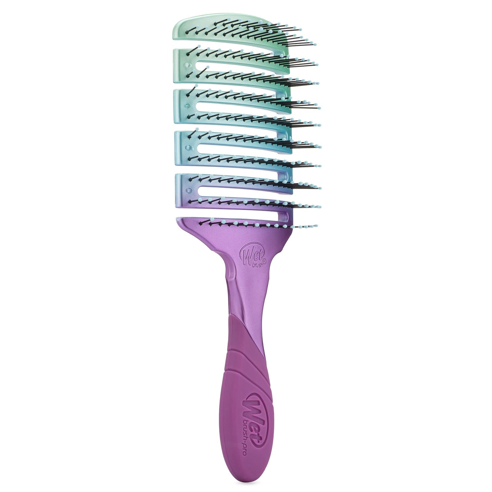 Wet Brush Pro Flex Dry Paddle hairbrush with flexible purple handle and vented design