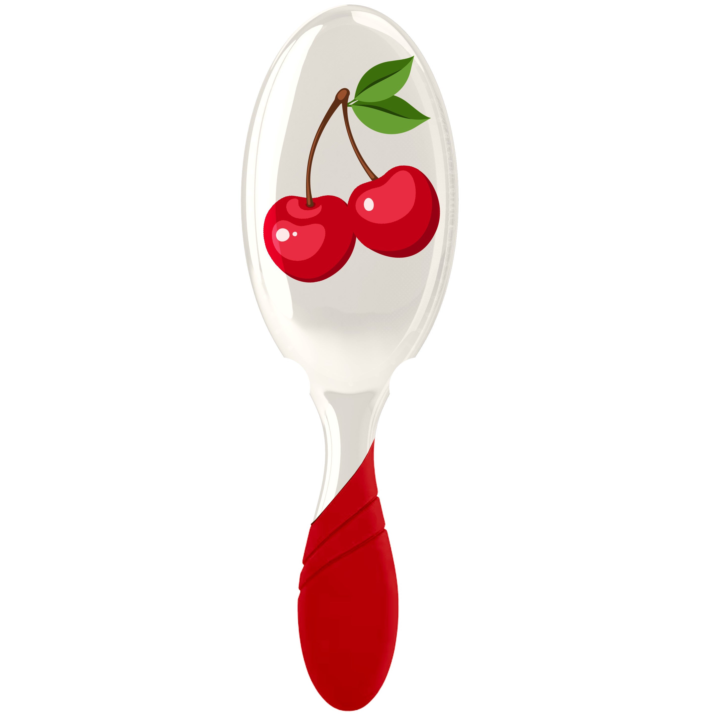Wet Brush tutti frutti hair brush for kids with red handle and cherry design on back
