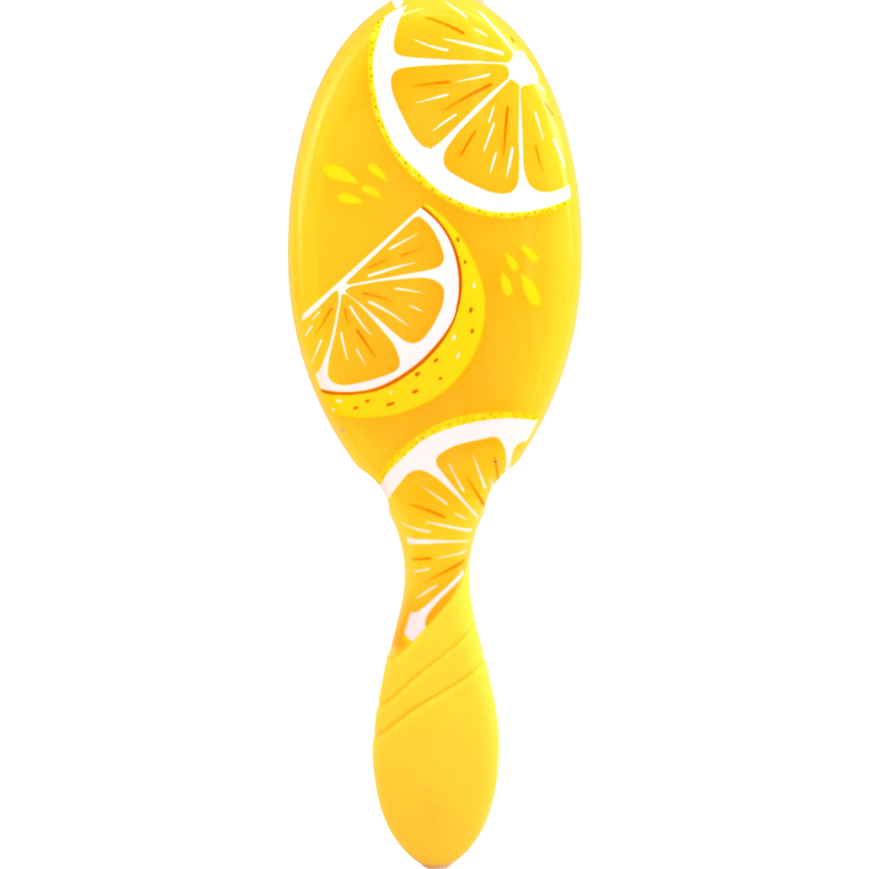 Wet Brush tutti frutti hair brush for kids in bright yellow with lemon slice design and ergonomic handle