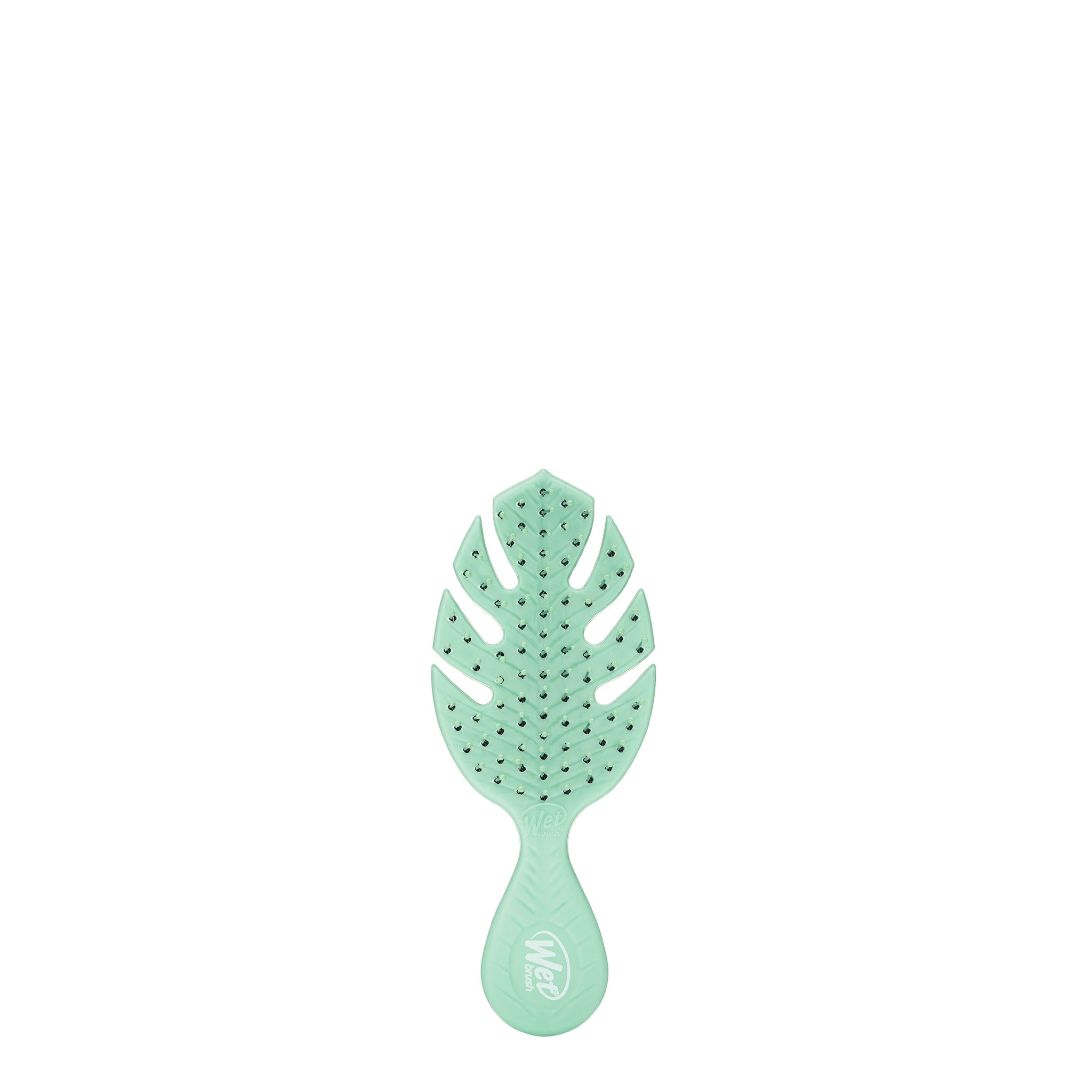 Wet Brush eco-friendly mini hairbrush in green leaf design for gentle detangling
