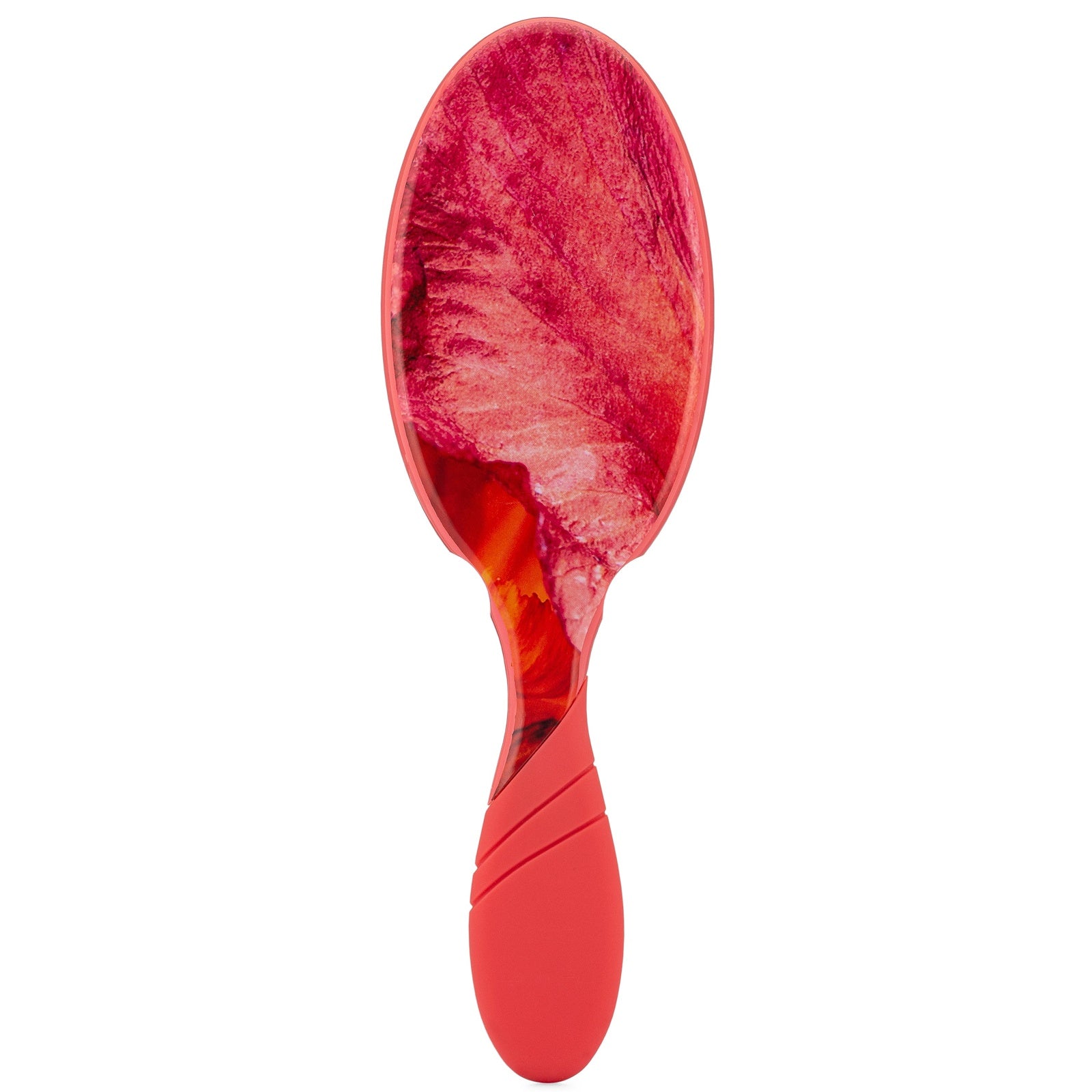 Wet Brush Rare Botanicals hair brush with red and pink floral design and ergonomic handle