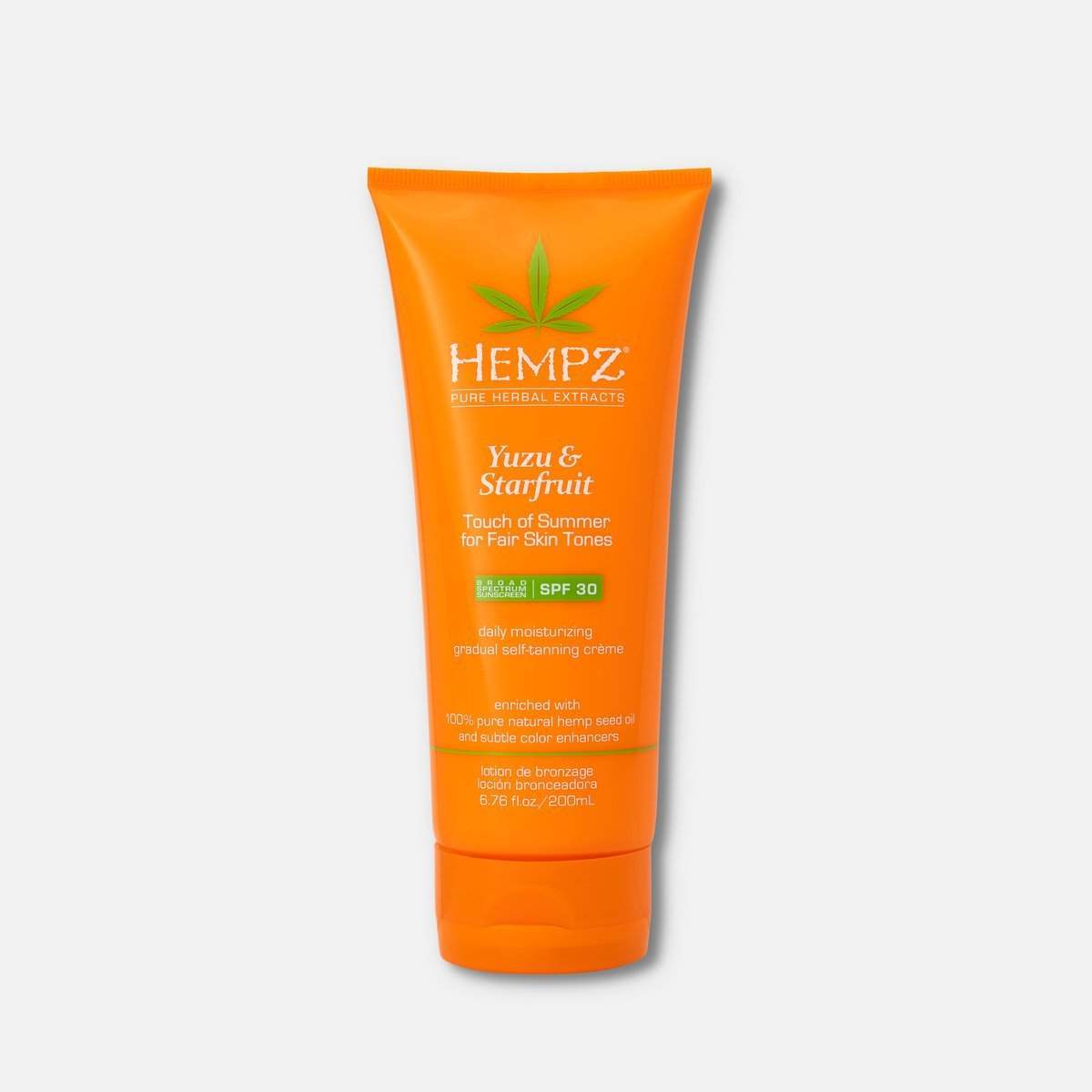 Hempz Touch of Summer Moisturizing Gradual Self-Tanning Creme with SPF 30 for Fair Skin Tones*Yuzu & Starfruit Scent 6.76 oz.-Hempz-BB_Self-Tanners,Brand_Hempz,Collection_Bath and Body,Hempz_ Self Tan