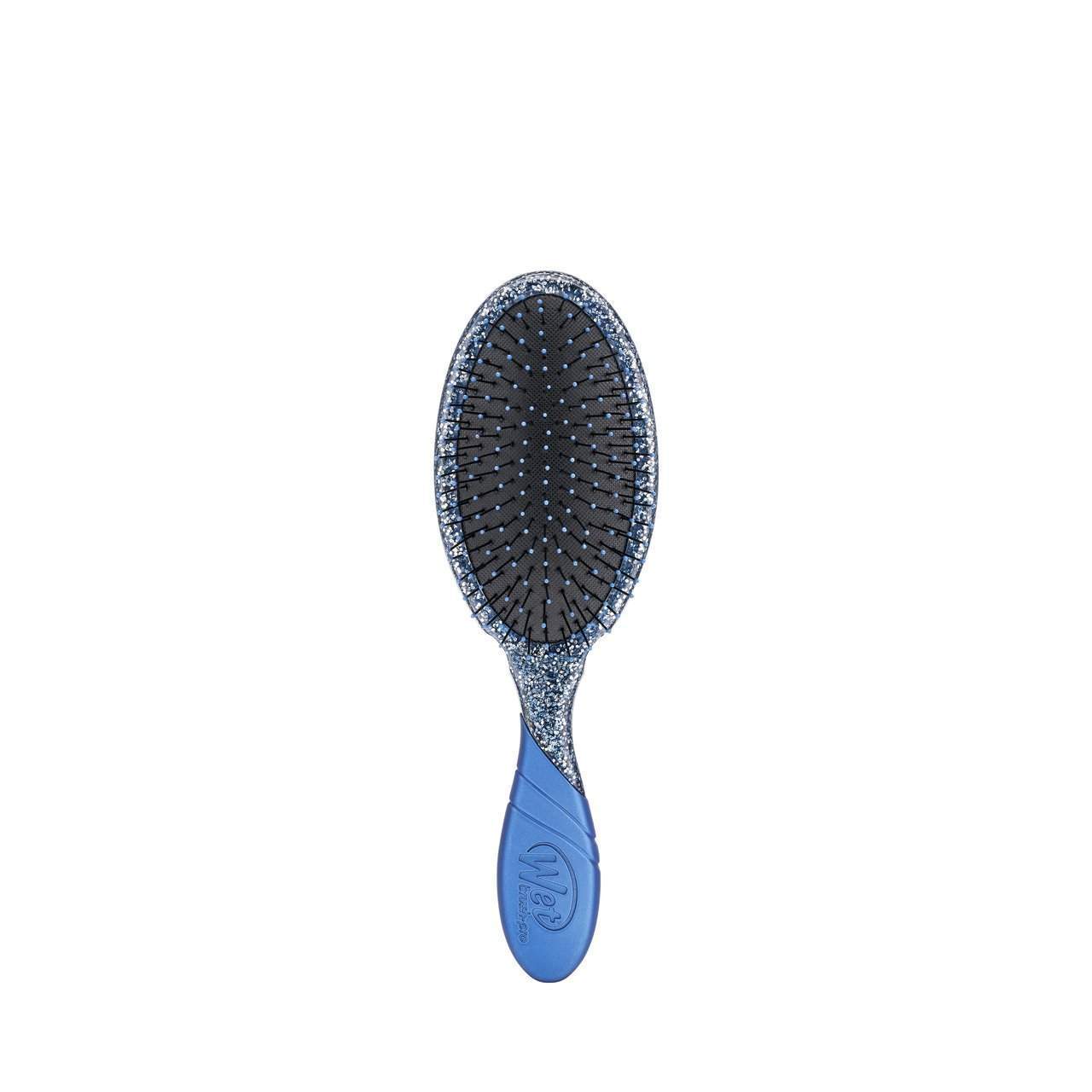 Wet Brush Crushed Jewels hairbrush with blue glitter handle and flexible bristles for detangling