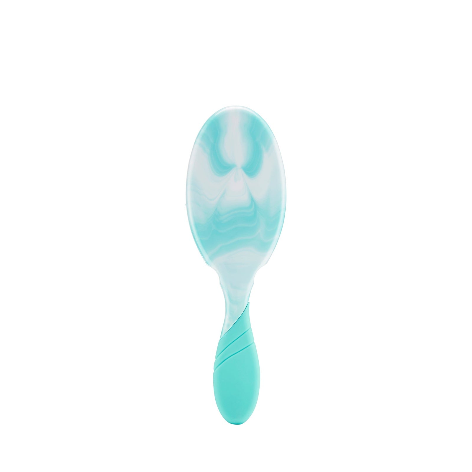 Wet Brush Color Shock Pro hairbrush with teal and white marbled design and ergonomic handle